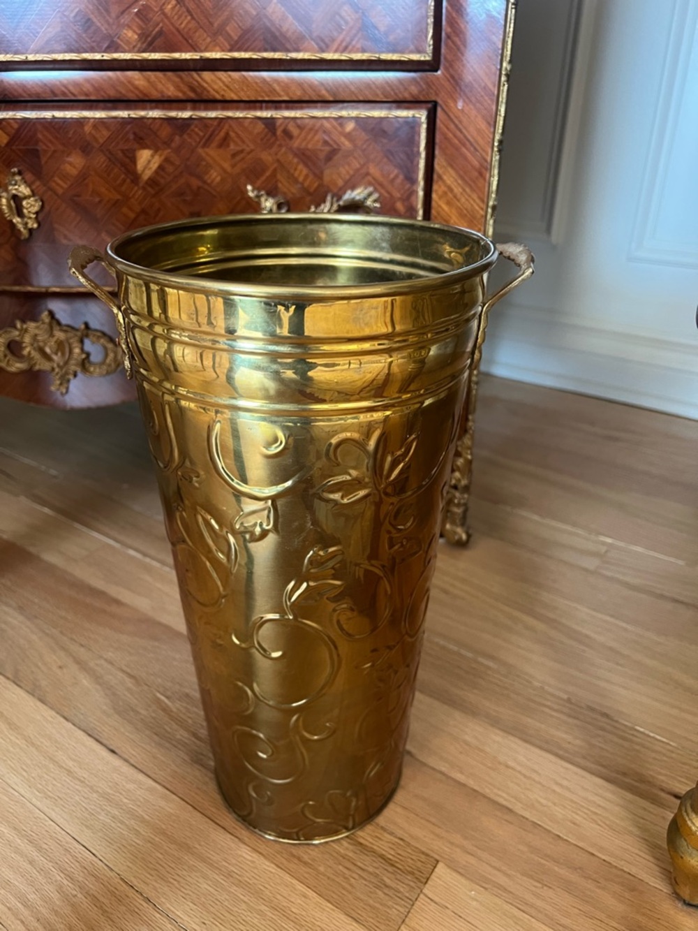 Gold Decorative Metal Vase with Handles -